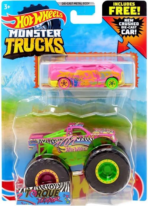 Amazon.com: Monster Trucks Torque Terror with Free Crushed car, 1